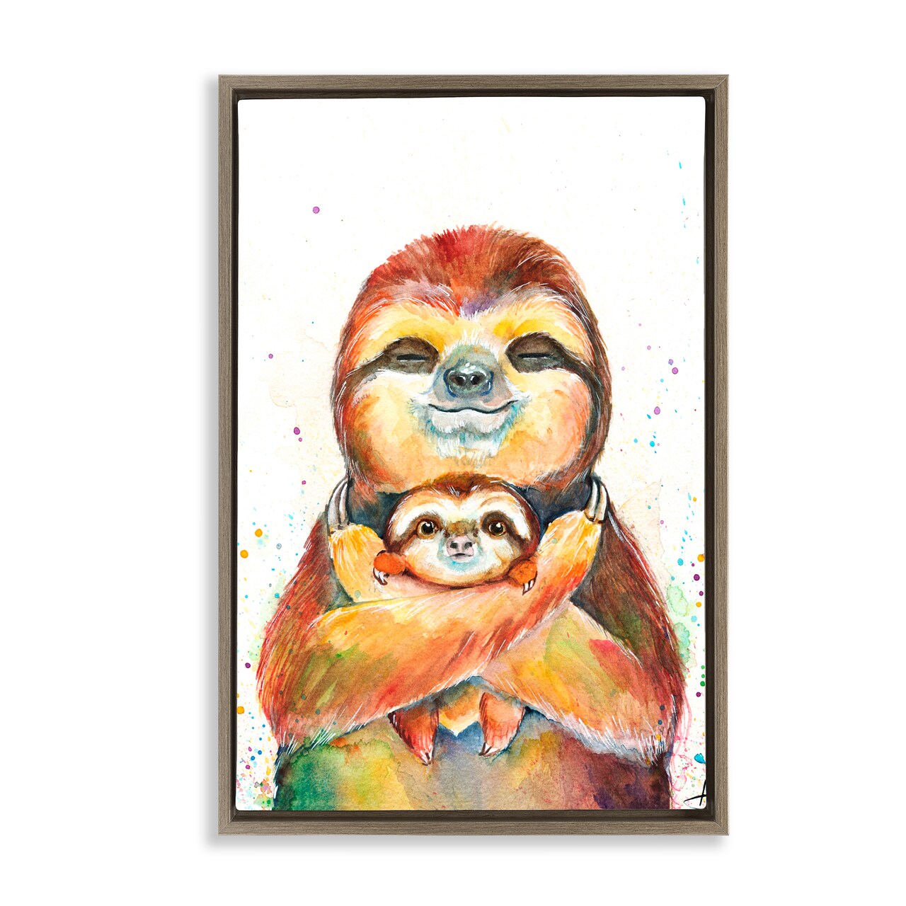 Stupell Industries Exotic Xenarthra Sloths Floating Frame, design by Marc Allante